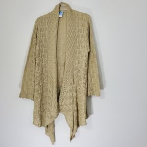 Comfort Corner Long Knit Tan Sweater, Size Medium